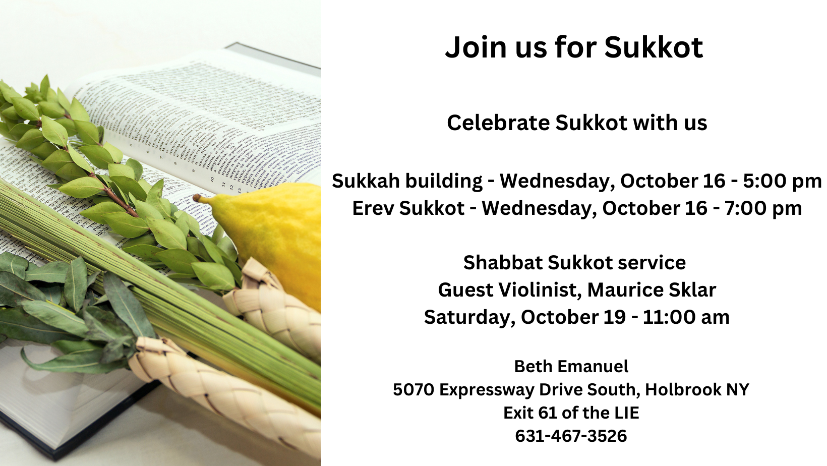 Sukkot Services